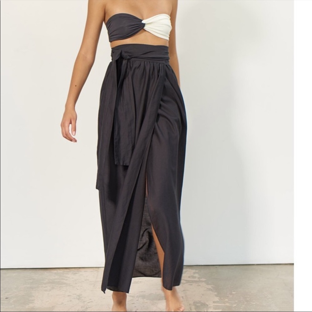 Mara Hoffman Swim 100% Organic Cotton Wrap Cora Maxi Skirt